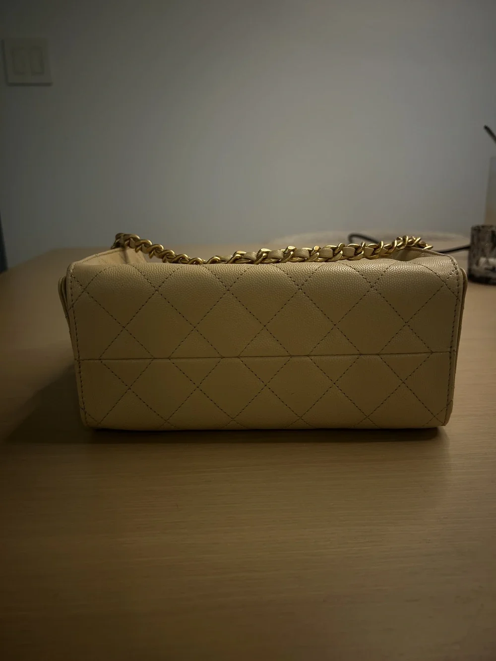Chanel 25 Mini Hobo Bag beige grained calfskin w/gold hardware - Worn Once!